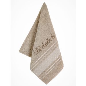 Froté ručník S VÝŠIVKOU DĚDEČEK, béžový, 50x100cm