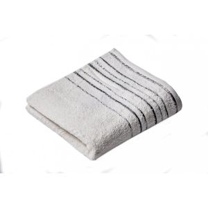 Froté ručník ZARA, bílý s proužkovanou bordurou, 50x100cm