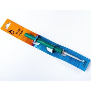 Háček na háčkování PONY, hliník / teflon s plastovou ručkou 46605, velikost 4mm, délka 14cm