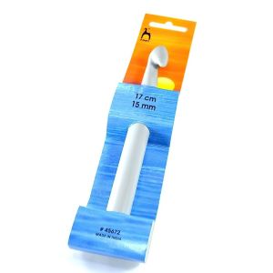 Háček na háčkování PONY, plastový 45672, velikost 15mm, délka 17cm