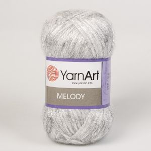 Pletací / háčkovací příze YarnArt MELODY 881 stříbrná, efektní, 100g/230m