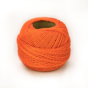 Háčkovací / vyšívací příze PERLOVKA 239 oranžová, jednobarevná, 10g/85m