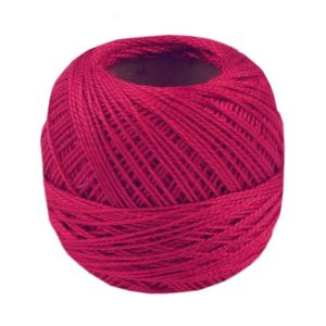 Háčkovací / vyšívací příze PERLOVKA 3372 tmavě růžová, jednobarevná, 10g/85m