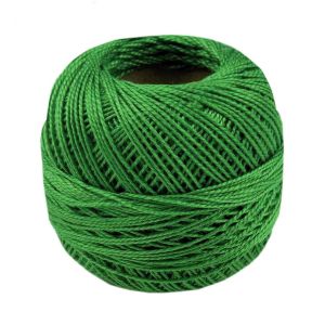 Háčkovací / vyšívací příze PERLOVKA 6182 zelená, jednobarevná, 10g/85m