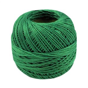 Háčkovací / vyšívací příze PERLOVKA 6192 tmavě zelená, jednobarevná, 10g/85m