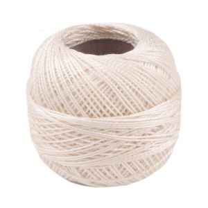 Háčkovací / vyšívací příze PERLOVKA 711 krémová, jednobarevná, 10g/85m