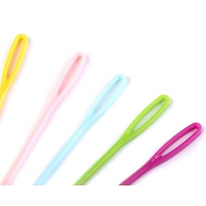 Jehly plastové tupé na vlnu / vyšívání 75mm 020735, mix barev, 10 kusů