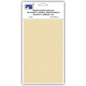 Klasická nažehlovací záplata, textilní bavlněná s nánosem polyetylenu 731-05, smetanová, 43x20cm