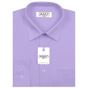 Pánská košile AMJ jednobarevná JD062, fialková, dlouhý rukáv