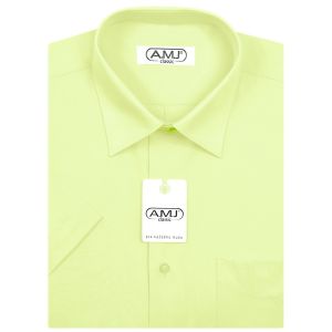 Pánská košile AMJ jednobarevná JK070, pistáciová, krátký rukáv