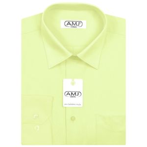 Pánská košile AMJ jednobarevná JD070, světle zelená, dlouhý rukáv