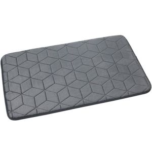 Koupelnová předložka mikrovlákno SUMBA, tmavě šedý geometrický vzor, 45x75cm