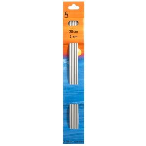 Ponožková jehlice PONY, hliníková, 5 kusů, délka 20cm, velikost 3mm