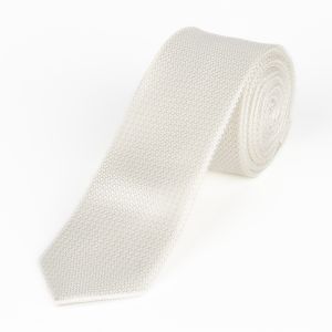 Kravata pánská AMJ úzká vzorovaná KI1024, smetanová