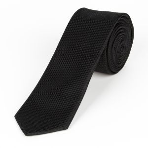 Kravata pánská AMJ úzká vzorovaná KI1049, černá