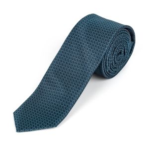 Kravata pánská AMJ úzká vzorovaná KI1081, tmavě tyrkysová