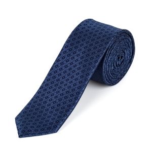Kravata pánská AMJ úzká vzorovaná KI1085, tmavě modrá
