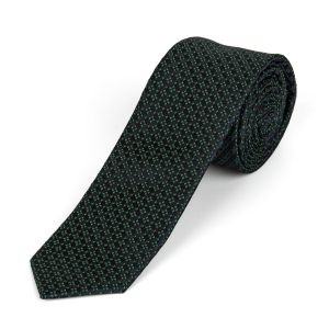 Kravata pánská AMJ úzká vzorovaná KI1095, tmavě zelená