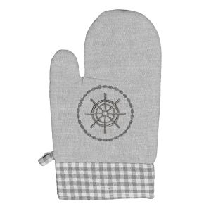 Kuchyňská chňapka 2203 KRUH A KÁRO, šedá 28x18cm