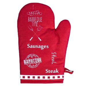 Kuchyňská chňapka BARBEQUE TIME, červená, 28x18cm