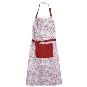 Kuchyňská zástěra LEAF ČERVENÁ, lístky 70x90cm