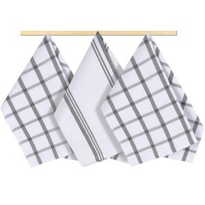 Kuchyňské utěrky 193 KÁRO ŠEDÉ, 3 kusy, 50x70cm