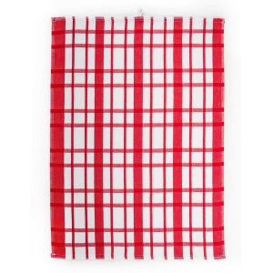 Kuchyňské utěrky EGYPTSKÁ BAVLNA U03, extra kvalita, červené káro, 3 kusy, 50x70cm