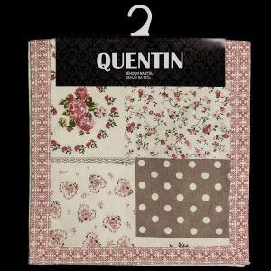 Kuchyňský ubrus VINTAGE QK-061, starorůžový patchwork, 35x150cm (běhoun)