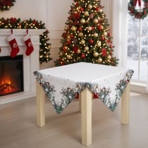 Kuchyňský ubrus vánoční CYH6024GC, vánoční ozdoby s jehličím, zelená 85x85cm (čtverec) 