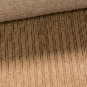 Manšestr polyesterový / plášťovka 8025 1652, jednobarevný béžový, zateplený s kožíškem, š.150cm (látka v metráži)