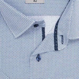 Pánská košile AMJ bavlněná, modrá puntíkovaná / síťovaná, VKBR1434, krátký rukáv, (regular + slim fit)