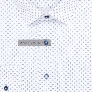 Pánská košile AMJ z lyocellu, bílá vzorovaná, VDE1345, dlouhý rukáv (regular + slim-fit)