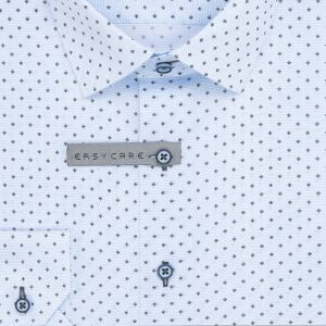 Pánská košile AMJ z lyocellu, modrá kytičkovaná, VDE1344, dlouhý rukáv (regular + slim-fit)