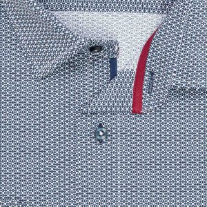 Pánská košile Lui Bentini, modrá s bílým okrasným puntíkem LDS233, dlouhý rukáv, slim fit