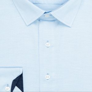 Pánská košile Lui Bentini, světle modrá vzorovaná LDS230, dlouhý rukáv, slim fit