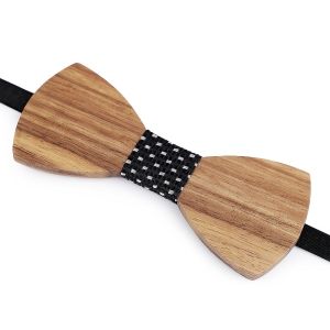 Dřevěný motýlek pánský 770144/10, přírodní, hnědý / černá