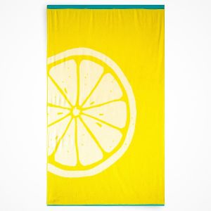 Plážová osuška CITRÓN, žlutá, froté, 100x160cm