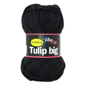Pletací / háčkovací příze Vlna-Hep TULIP BIG 4001 černá, jednobarevná, antipillingová, 100g/72m
