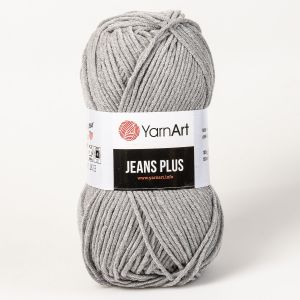 Pletací / háčkovací příze YarnArt JEANS PLUS 46 šedá, jednobarevná, 100g/160m