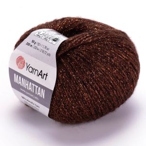 Pletací / háčkovací příze YarnArt MANHATTAN 912 metalická hnědá, efektní, 50g/200m