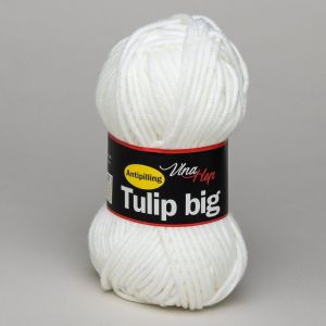 Pletací / háčkovací příze Vlna-Hep TULIP BIG 4002 bílá, jednobarevná, antipillingová, 100g/72m