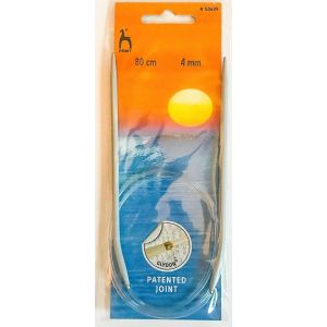 Pletací jehlice PONY, hliníkové, kruhové, 1 kus, délka 80cm, velikost 4mm