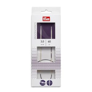 Pletací jehlice PRYM ERGO 215602, ergonomické plastové, kruhové, 1 kus, délka 60cm, velikost 3mm