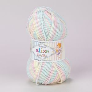 Pletací příze Alize BABY BEST BATIK 6655 sladká růžovo-modrá, melírovaná, antipillingová, 100g/240m