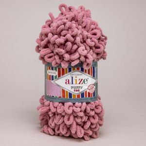 Pletací příze Alize PUFFY FINE 295 starorůžová, efektní, 100g/14m