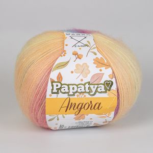 Pletací příze Vlnika PAPATYA ANGORA 556-11 světlý duhový melír, efektní, 100g/550m