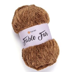 Pletací příze YarnArt FABLE FUR 970 hnědá, efektní, 100g/100m