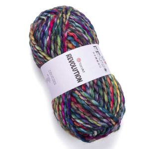 Pletací příze YarnArt REVOLUTION 1604 červeno-modro-zelená, efektní, 150g/75m