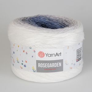 Pletací příze YarnArt ROSEGARDEN 306 bílo-šedo-modrá, melírovaná (duhová), efektní, 250g/1000m