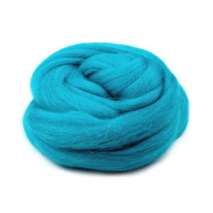 Vlna na plstění / ovčí rouno česané, 730340/16, 20g, tmavě tyrkysová